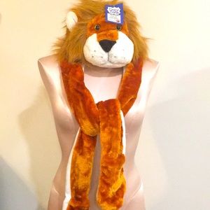 Lion head Children’s Plush hat with Long Mitten Ears NEW Warm Hat or Fashion Fun